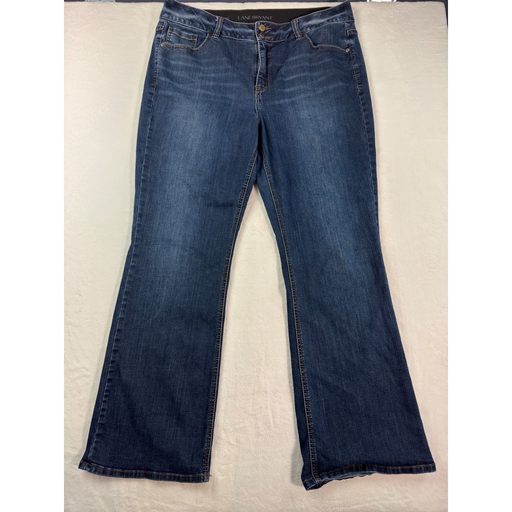 Lane Bryant High Rise Bootcut Jeans Tighter Tummy Dark Wash Blue 20R Womens